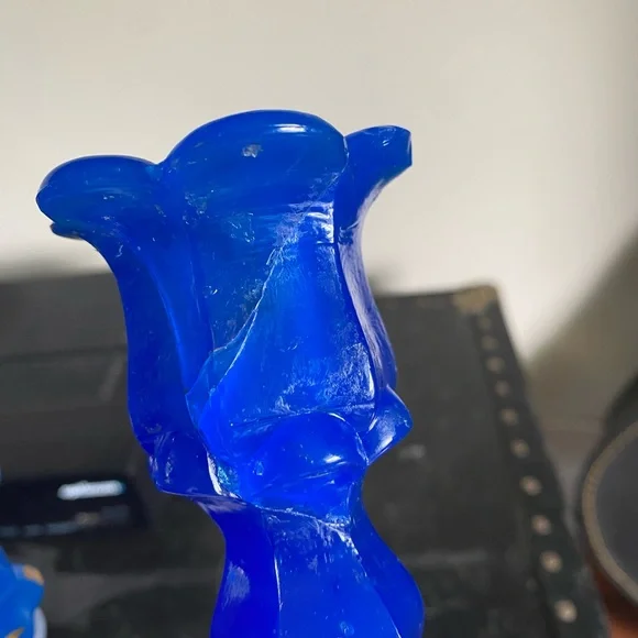 Imperial Vaseline glass candle holders
